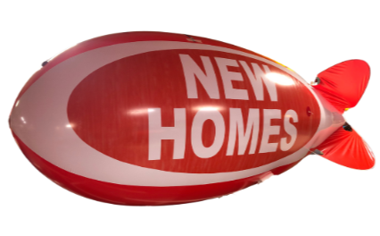 Rent Blimps 15 ft new homes red white blimp
