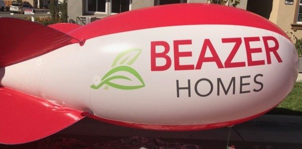 beazer homes red advertising balloon with logo 2